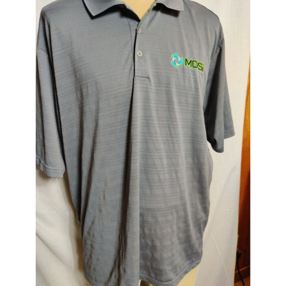 Adidas Golf Polo Shirt Polyester Grey with MDSI Logo men's Size 2XL - Picture 4 of 6